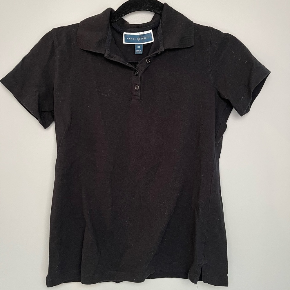 Karen Scott collar button down t-shirt